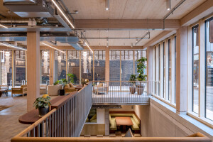 Detail: Engineered timber structure of The Black & White Building